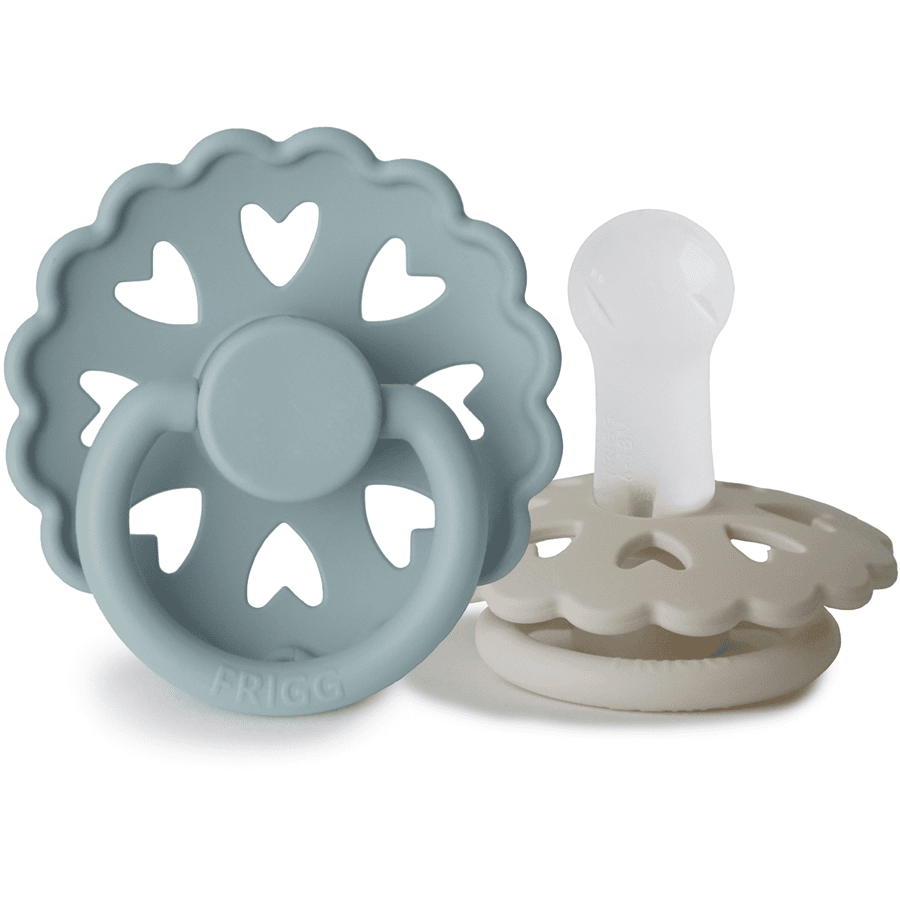 FRIGG Sucettes Fairytale 6-18 mois silicone Ole Lukoie/Clumsy Hans lot de 2
