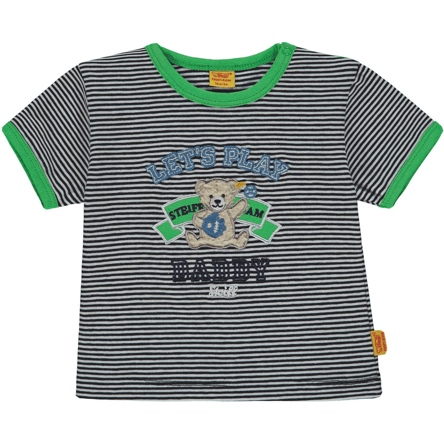 Steiff Boys T-Shirt a righe, blu/bianco/verde