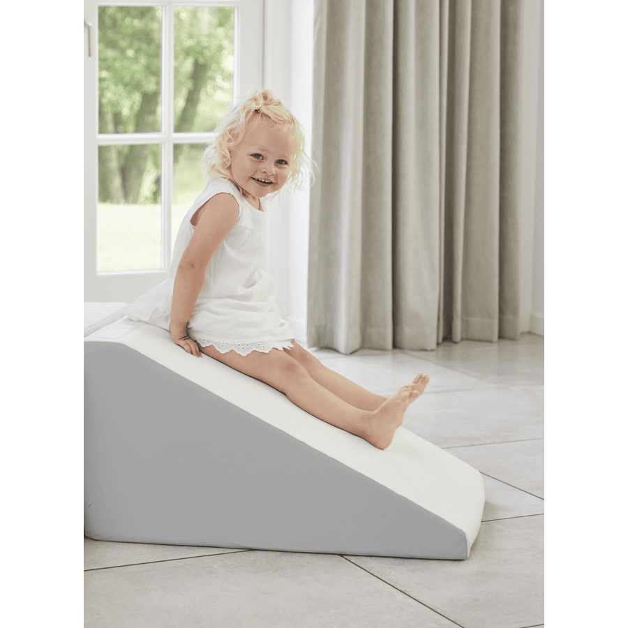 KIDKII Scale e scivolo in similpelle bianco grigio chiaro GU9231