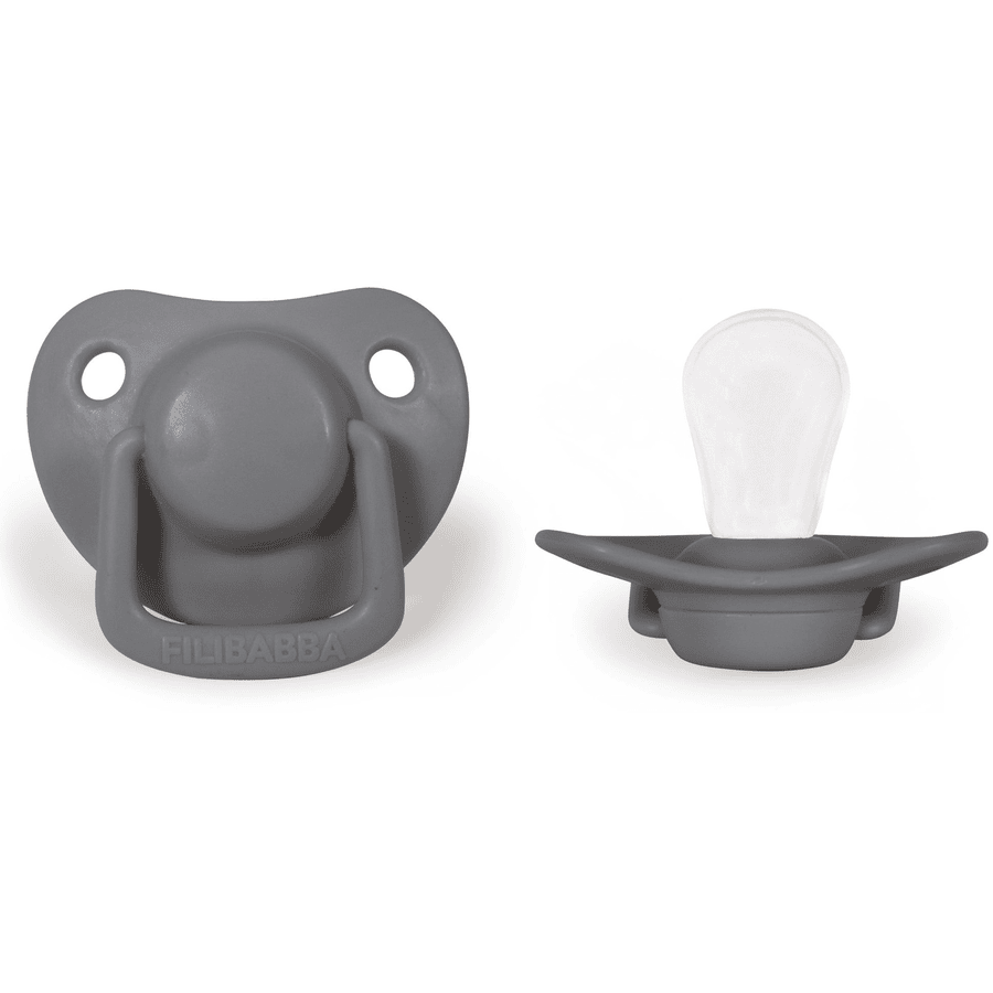 Filibabba Schnuller 0-6 Monate Dark Grey, 2 Stück

