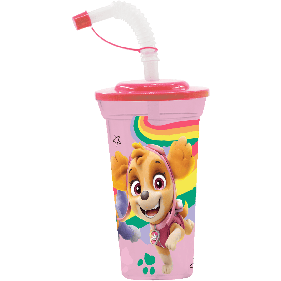 P:os Tazza per bere Paw Patrol con cannuccia 500 ml, rosa