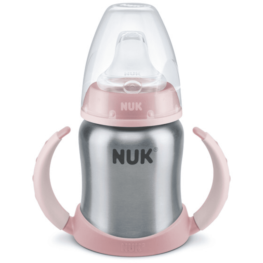 NUK Trinklernbecher Edelstahl Rosa Stainless Steel 125 ml Silikon 