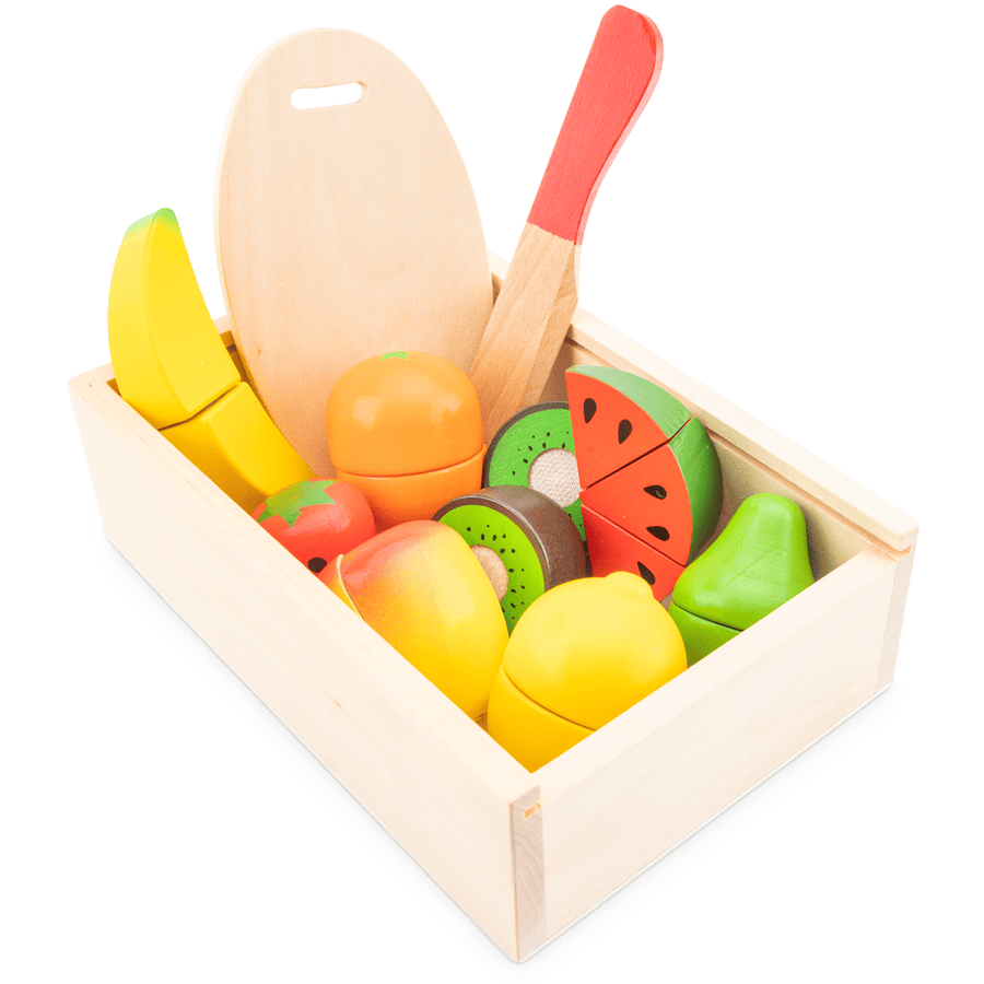 New Classic Toys Cageot de fruits enfant à découper bois multicolore