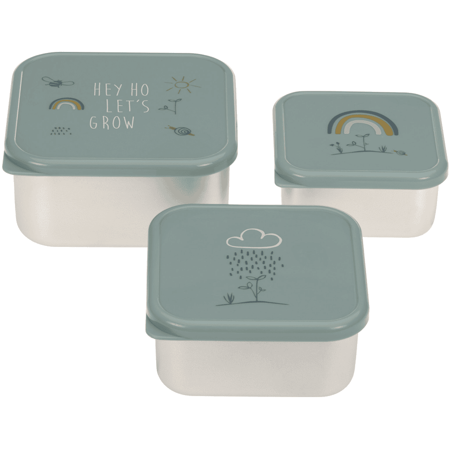 LÄSSIG Boîte à goûter enfant inox lot de 3