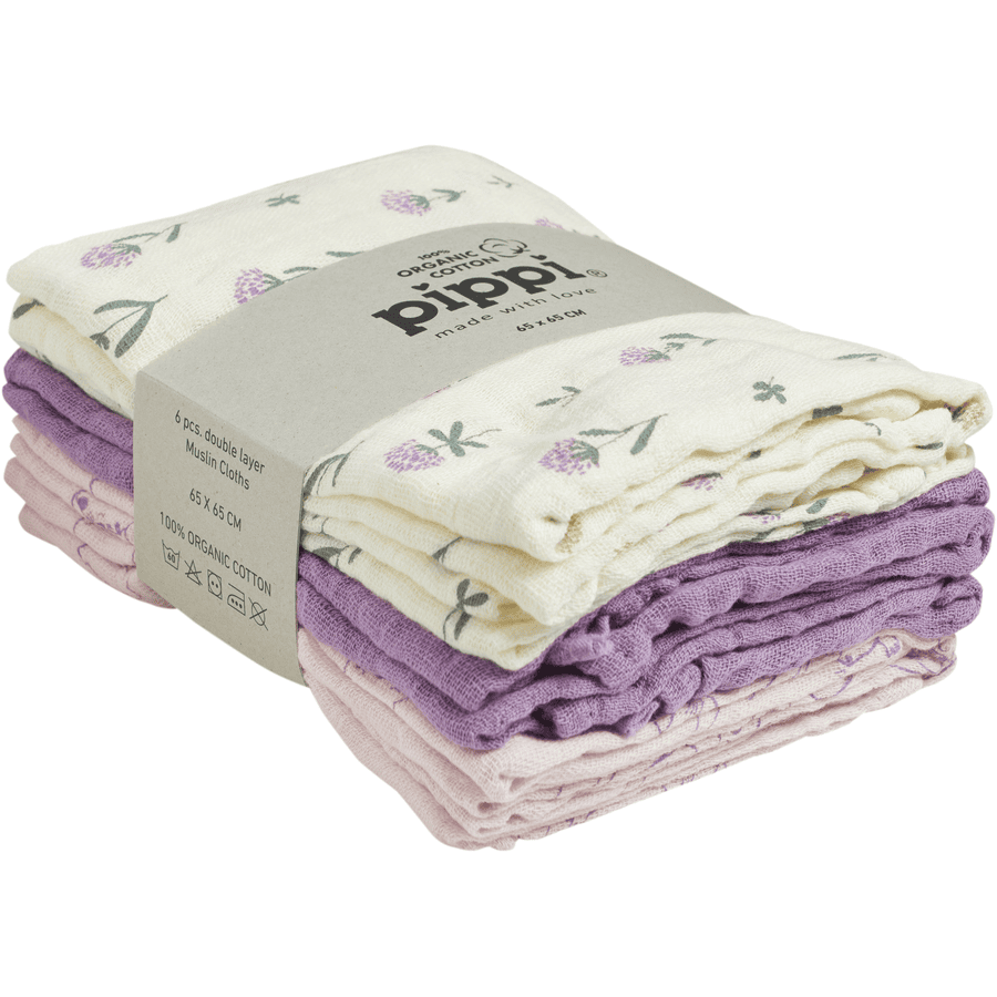 pippi Muslin Tücher 6er Pack Orkide