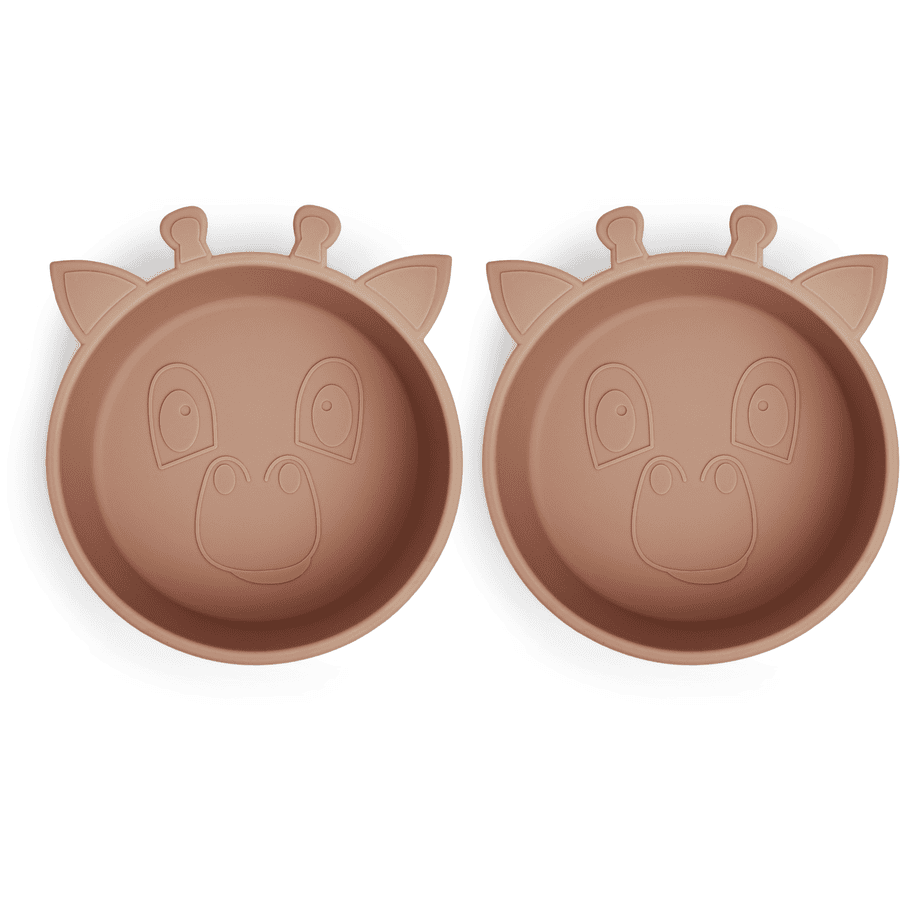 nuuroo Bol enfant Alex girafe silicone Chocolate Malt lot de 2