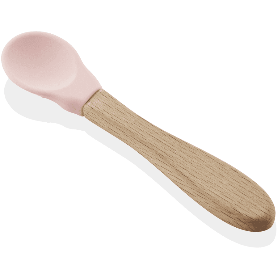 babyJem Spoon silikon med trehåndtak, naturlig