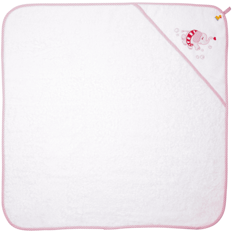 SPIEGELBURG COPPENRATH Ręcznik kąpielowy słoń z kapturem, różowy - BabyGlück (ok. 80x80 cm)