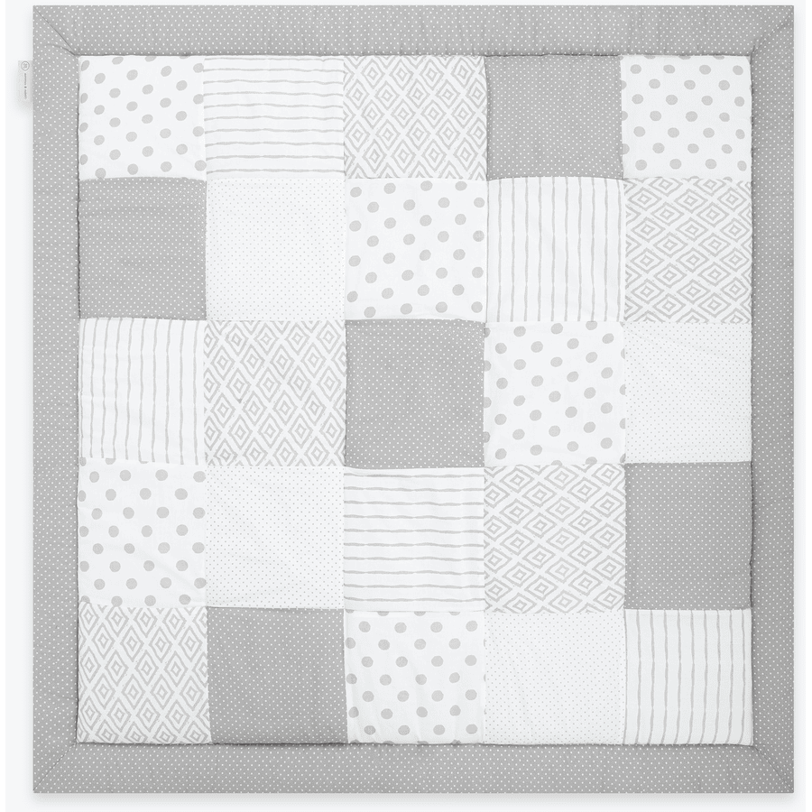 emma & noah Tapis d'éveil patchwork Essential gris 120x120 cm