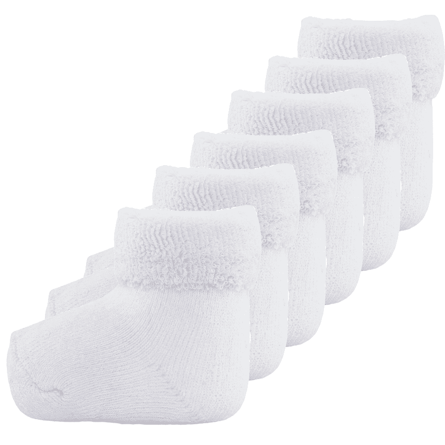 Ewers Ponožky pro prvňáčky 6-pack Newborn Uni White
