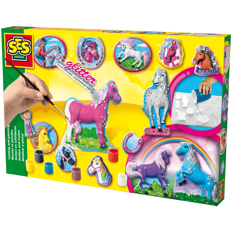 Array twee Prominent SES Creative Gips paarden gieten en schilderen | pinkorblue.be