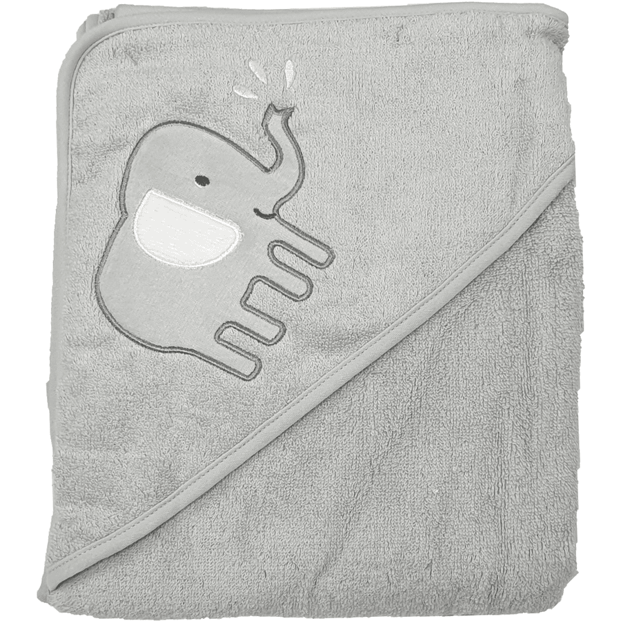HÜTTE &amp; CO asciugamano da bagno con cappuccio grigio 100 x 100cm