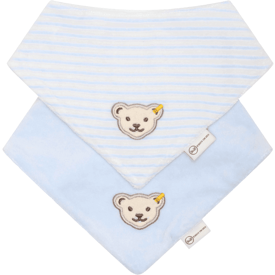 Steiff Foulard, pack de 2 GOTS bleu céleste