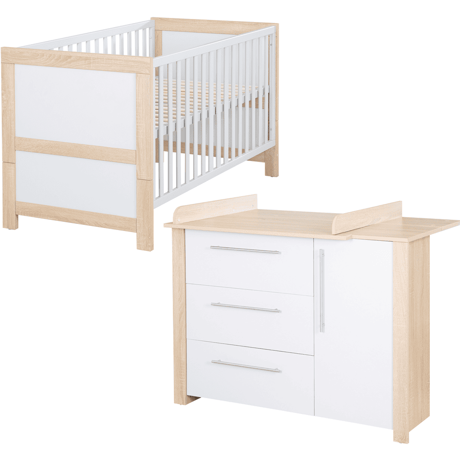 roba Chambre bébé duo lit commode Matilda bois 70x140 cm