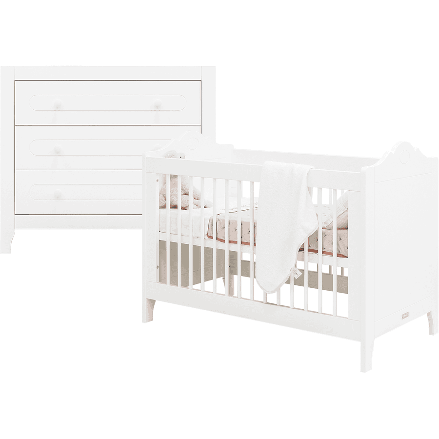 Bopita Babyzimmer Evi 2-teilig 60 x 120 cm weiß 