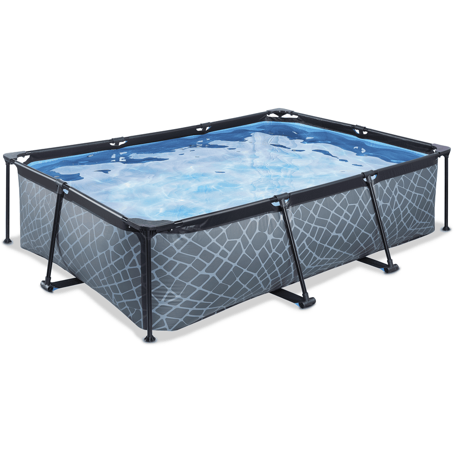 EXIT Frame Pool 220x150x65cm (12v Kartusche Filterpumpe) - Grau