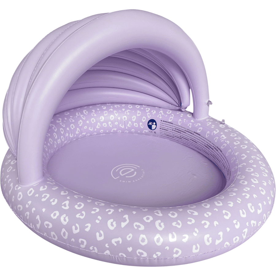 Swim Essentials Pataugeoire enfant à dôme léopard lilas ⌀100 cm