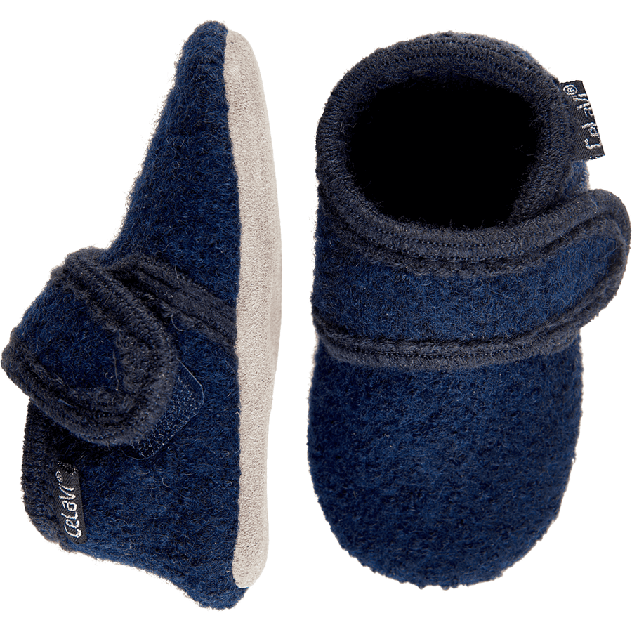 CeLaVi Pantuflas de lana azul marino