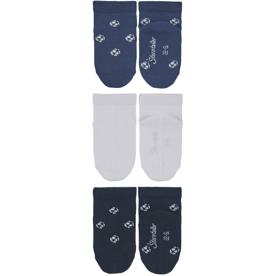 Sterntaler Sneaker sokken 3-pack voetbal blauw