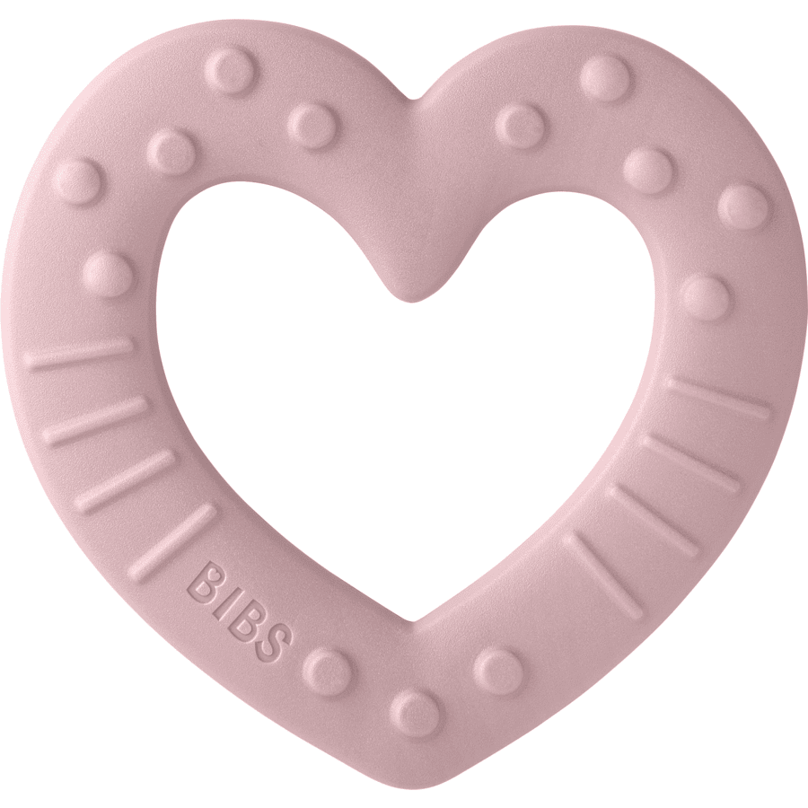 BIBS® Hammasrengas Baby Bitie Peach Heart 3 kk:sta alkaen, vaaleanpunainen. Plum