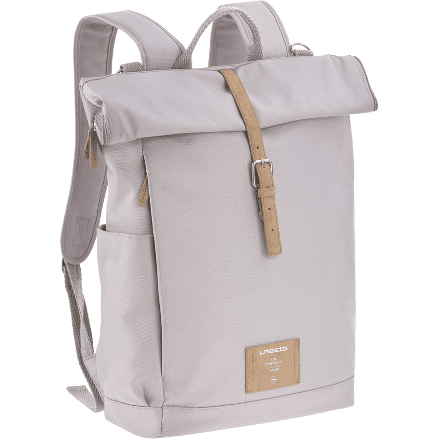 LÄSSIG Hoitoreppu Rolltop Backpack harmaa 