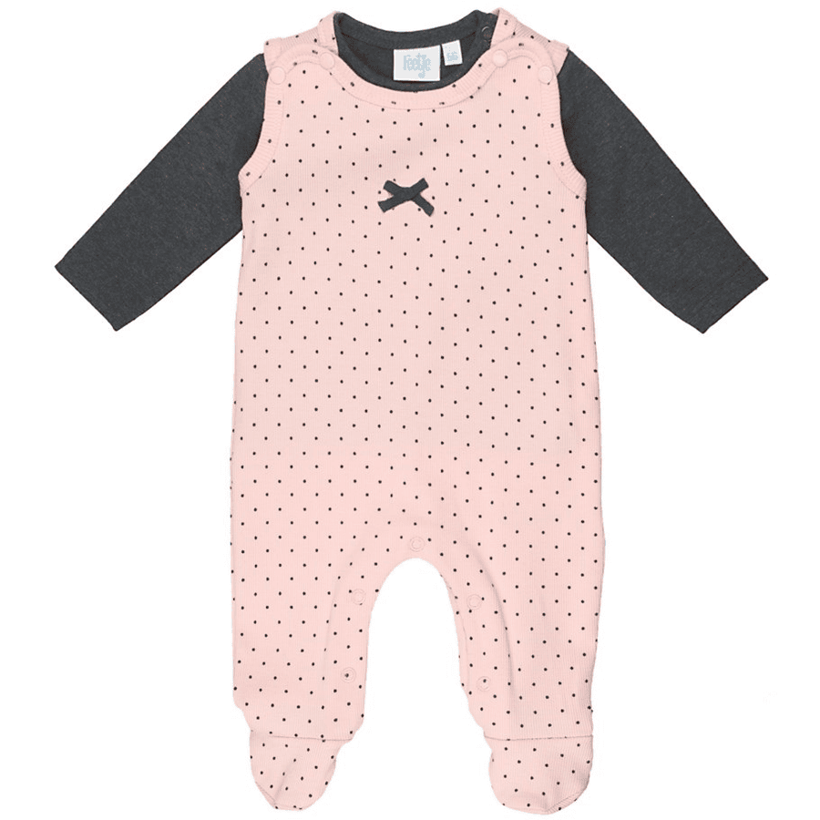 Feetje Ensemble grenouillère et t-shirt enfant manches longues pois rose