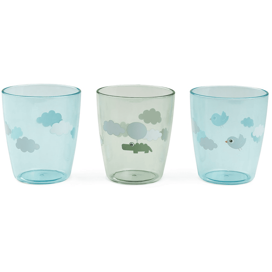 Done by Deer ™ Verre Yummi mini paquet de 3 Happy clouds vert