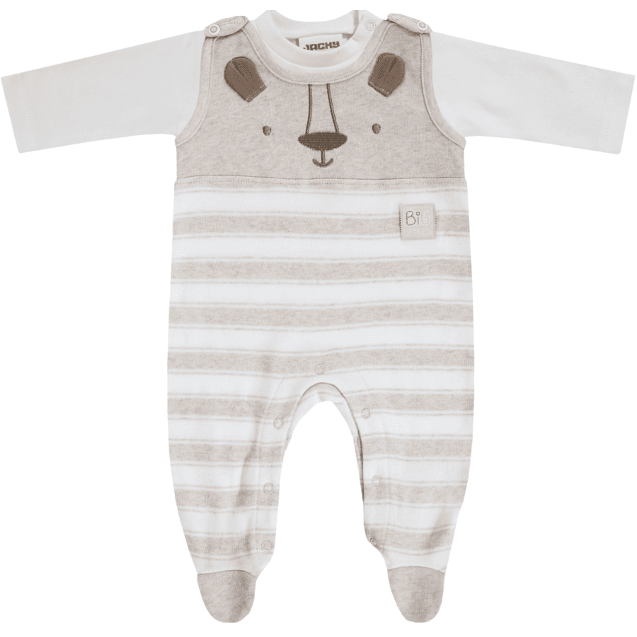 JACKY Romper set LITTLE LION beżowy melanż/biały