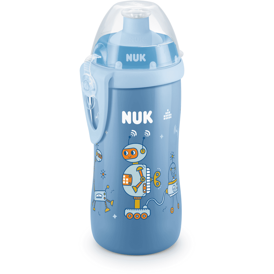 NUK Botella Junior Taza 300 ml, azul robot
