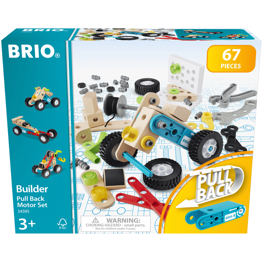 BRIO ® Build er tahací motorová stavebnice, 67 dílů.