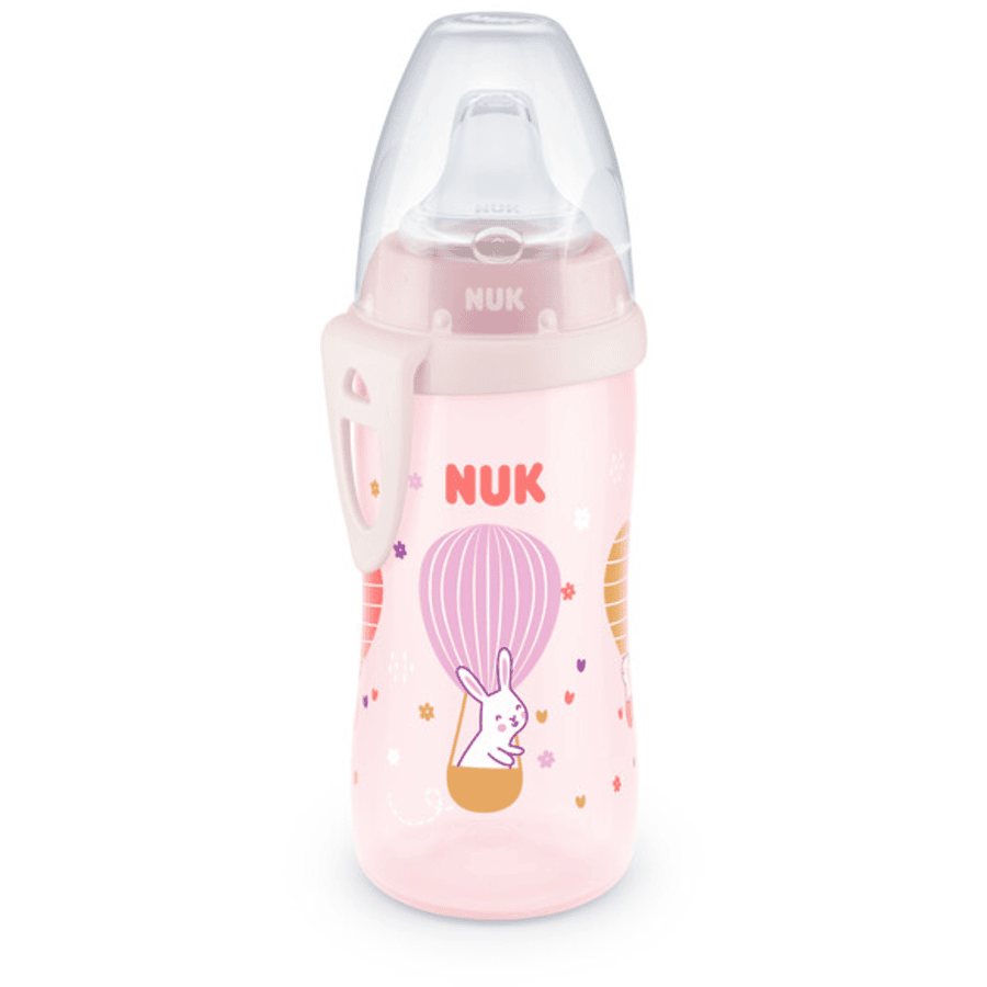 NUK Butelka dla niemowląt Active Kubek, różowy, motyw króliczka 300ml