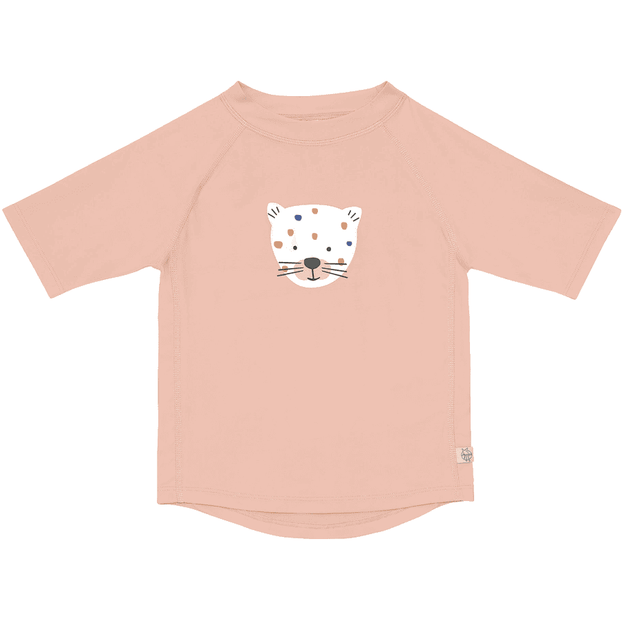 LÄSSIG UV-badeskjorte med korte ermer i leopardrosa