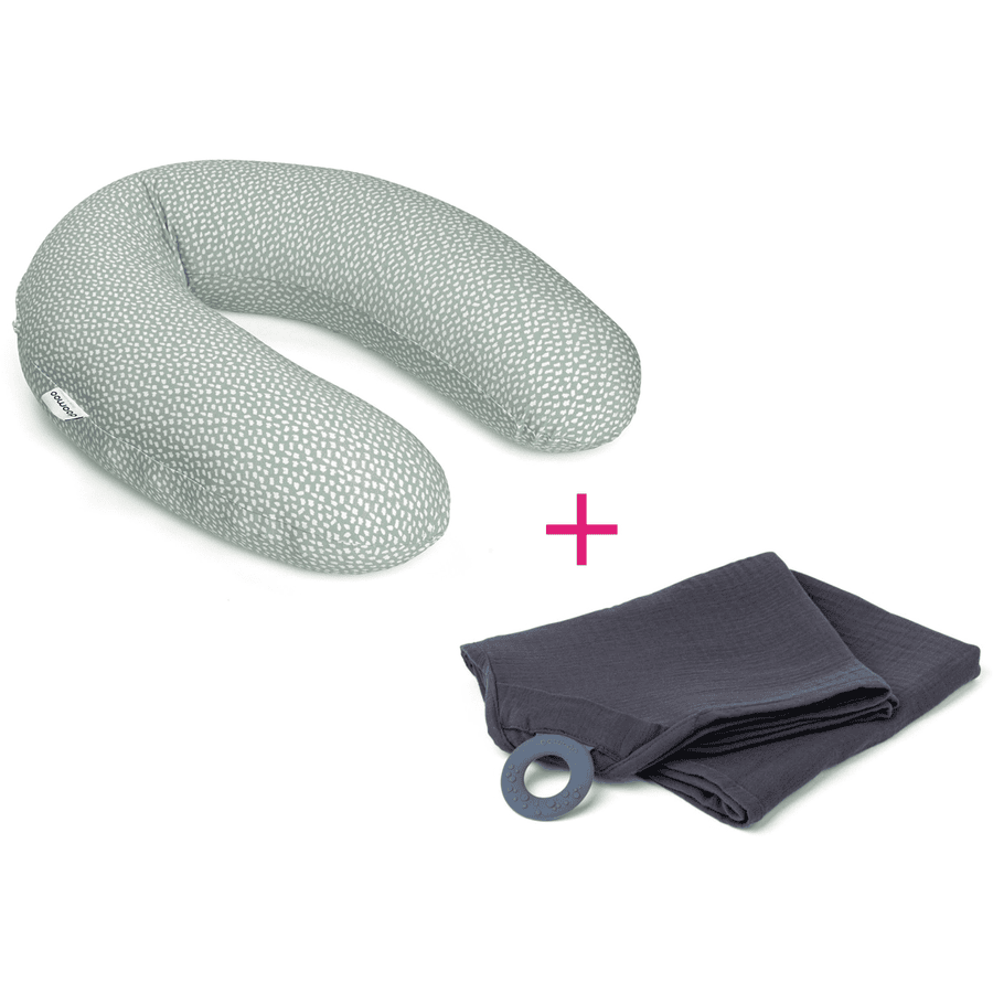 doomoo Pack coussin d'allaitement Buddy Cloudy Kaki châle Mom´N Play Tetra Grey