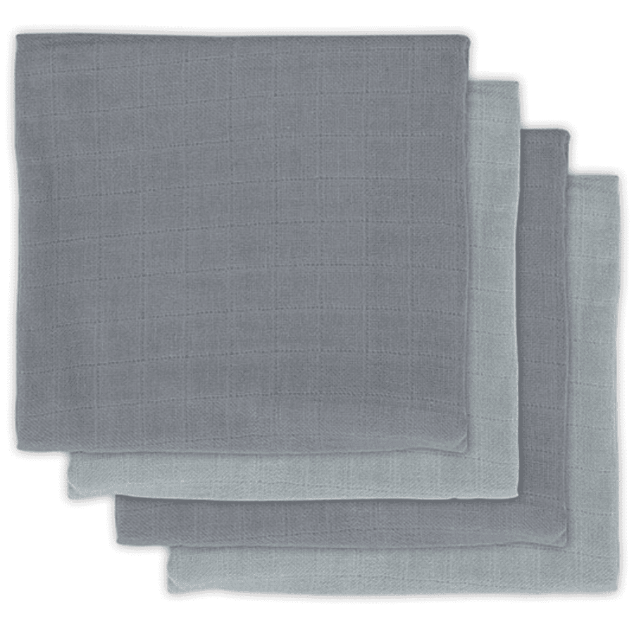 gips aanklager Umeki jollein Hydrofiele doek Bamboe 4 stuks Storm Grey 70x70cm | pinkorblue.be