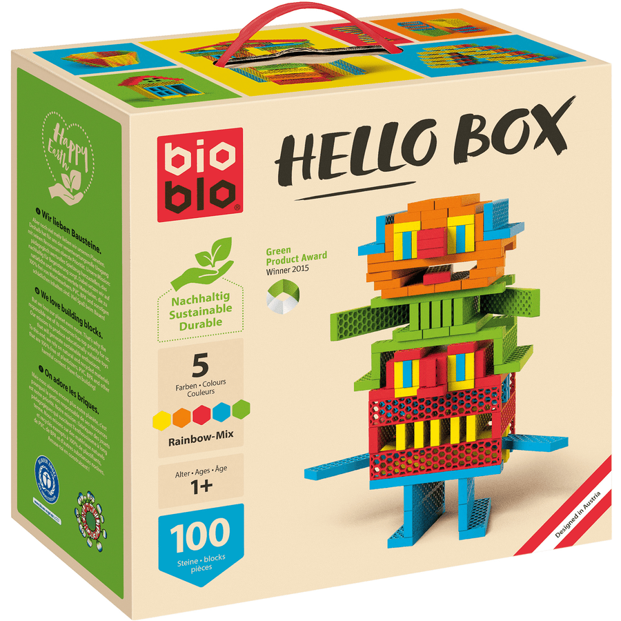 Bioblo Hello - Doos Regenboogmix, 100 stuks.