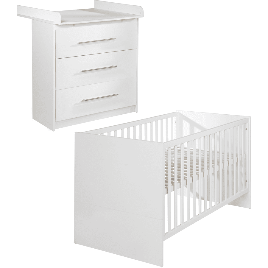 roba Chambre bébé duo lit commode Maren bois 70x140 cm