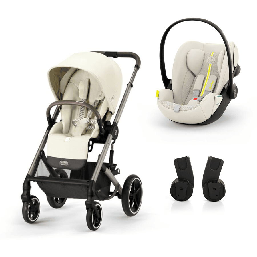 cybex GOLD Kinderwagen Balios S Lux Taupe Seashell Beige inclusief baby-autostoeltje Cloud G i-Size Plus Seashell Beig en Adapter 