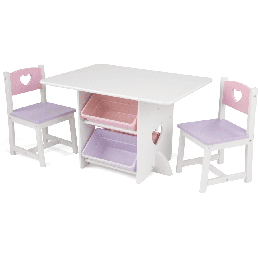 KidKraft ® Sittegruppe for barn hjerter hvit / rosa