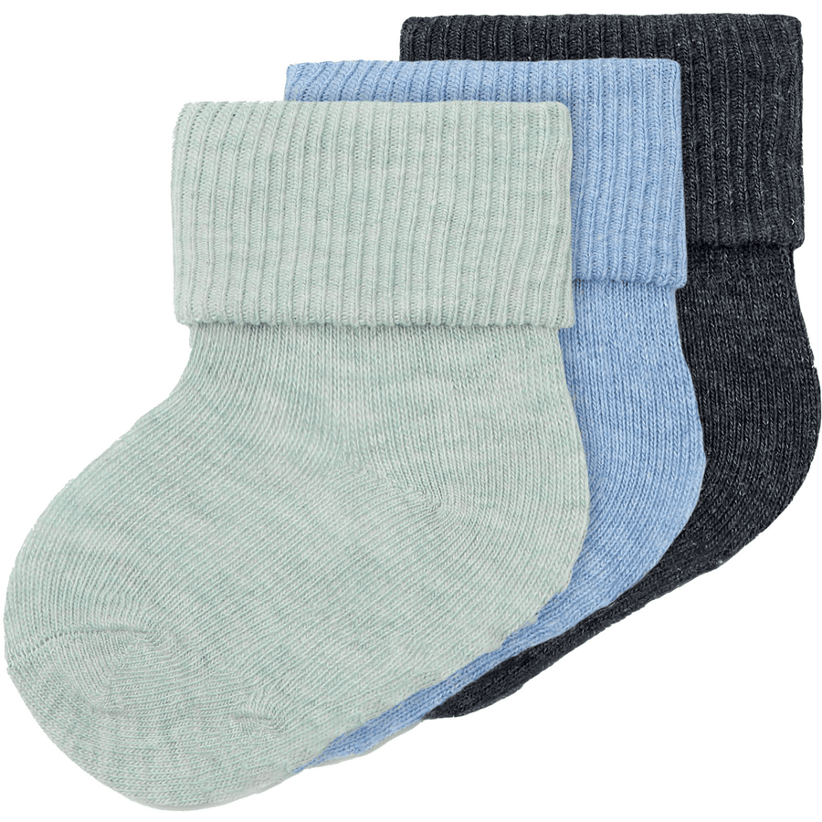 name it Lot de 3 chaussettes Grey Pinstripe