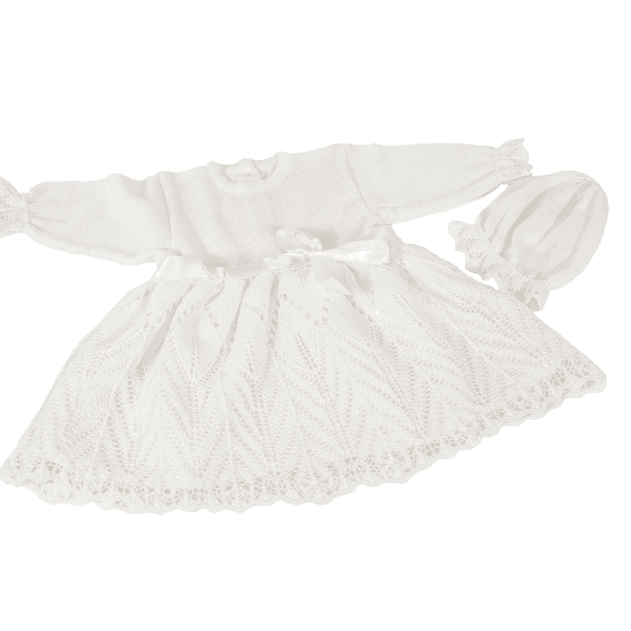 HOBEA Robe de baptême enfant Joahanna bonnet blanc