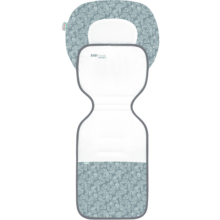odenwälder Kinderwagen-Auflage Babycool ergo white leaves grey