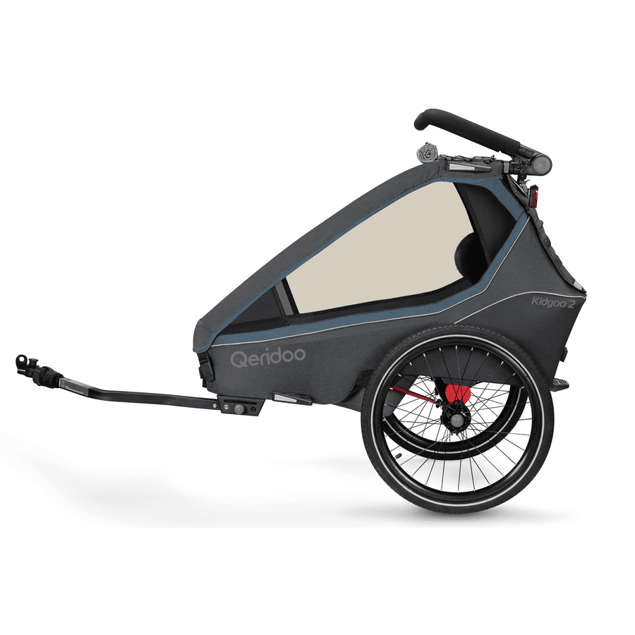 Qeridoo® Rimorchio per biciclette Kidgoo2 Navy Blue - Collezione 2023