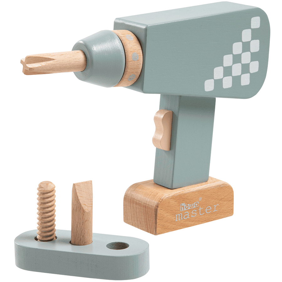 howa® Kinder Bohrmaschine aus Holz mit magnetischen Bits