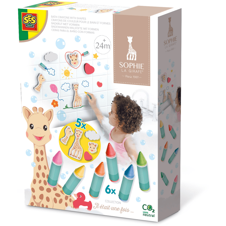 SES Creativ e® Sophie la girafe - pastelli per vasca da bagno con forme