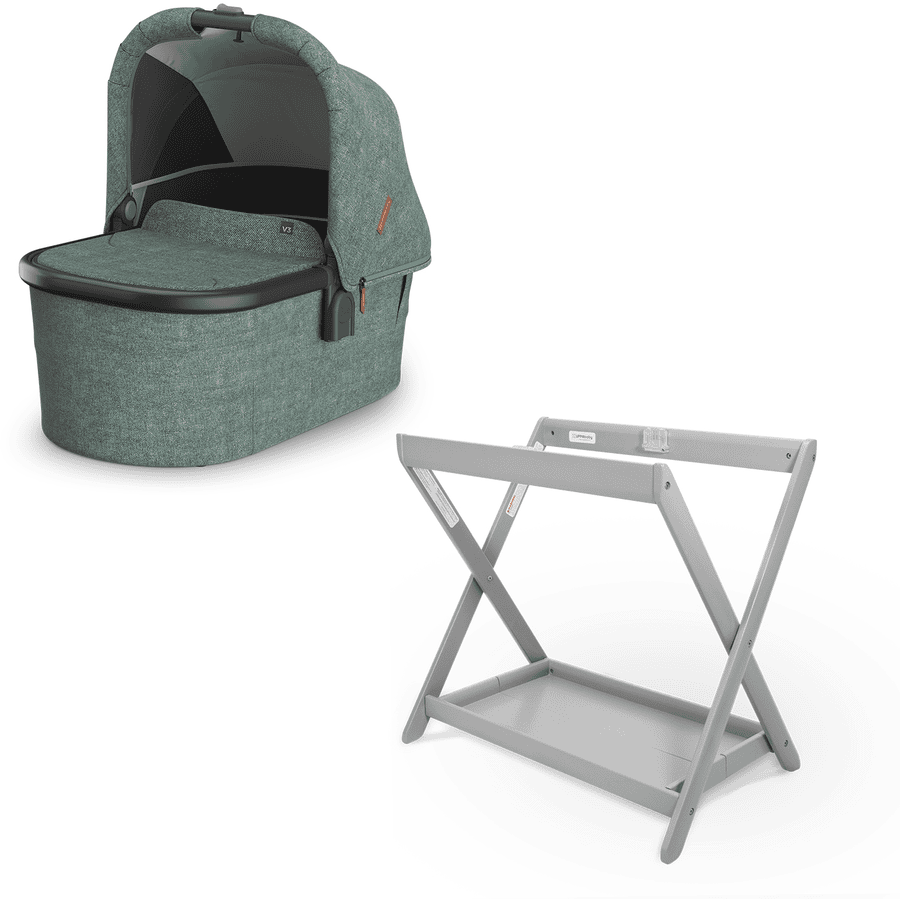 UPPAbaby Tragewanne Gwen-Green Melange inklusive Babywannen-Ständer Grey