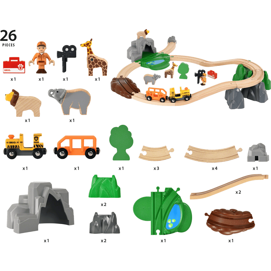 BRIO® WORLD Wooden Railway Large BRIO Railway Safari Set
