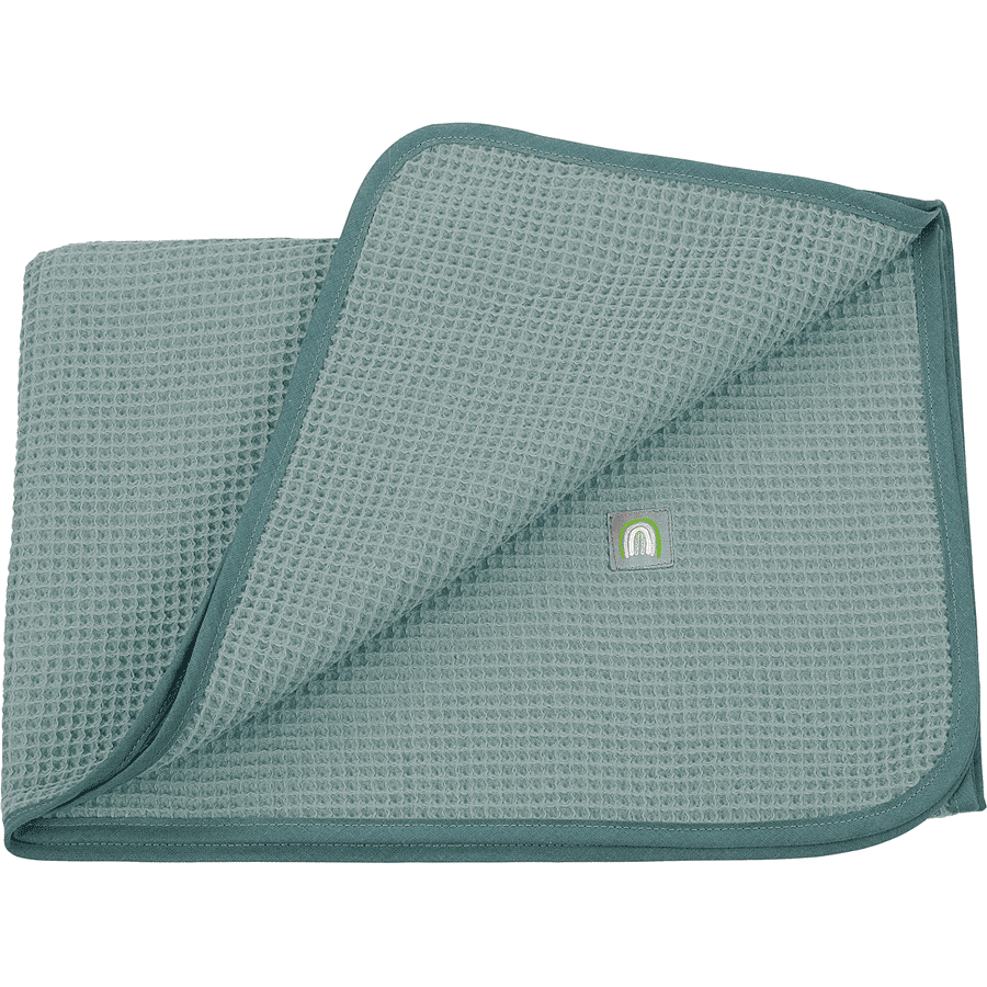 odenwälder Cuddle Blanket Waffle Piqué mineraali green 