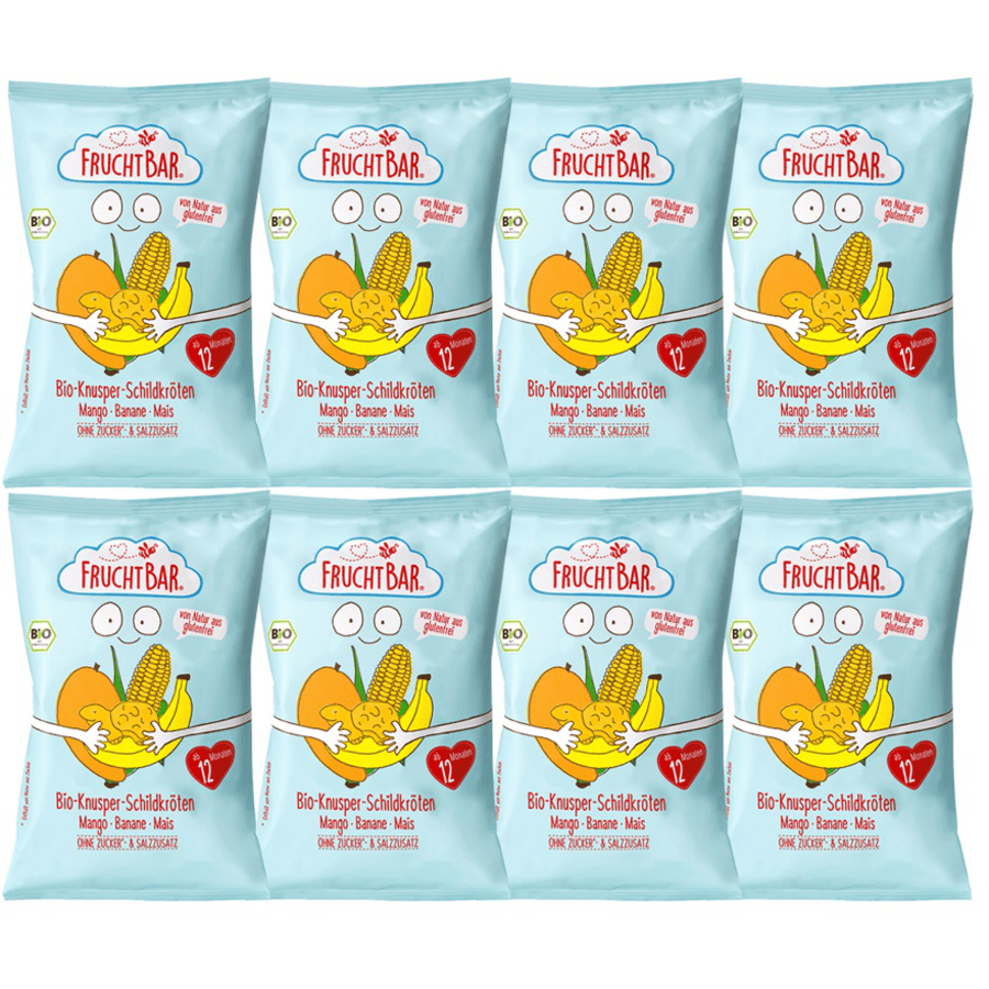 FRUCHTBAR® Bio-Knusper-Schildkröten Mango- Banane-Mais ab dem 12. Monat 8 x 30 g

