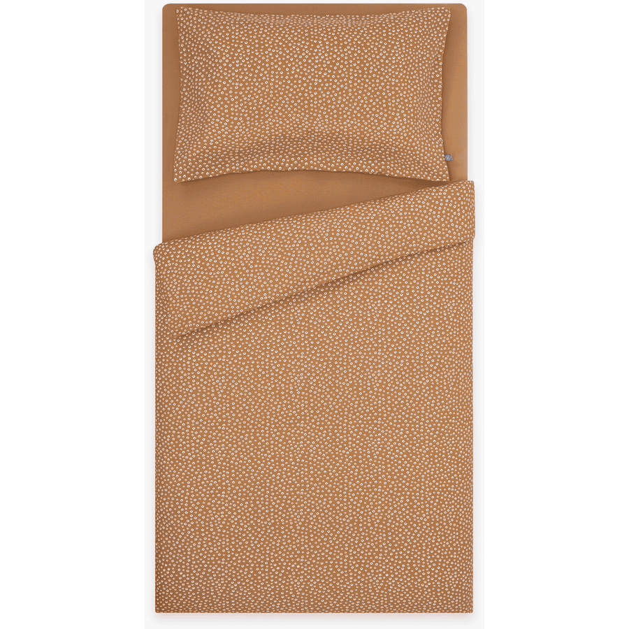 emma & noah Parure de lit enfant fleur caramel 100x135 cm