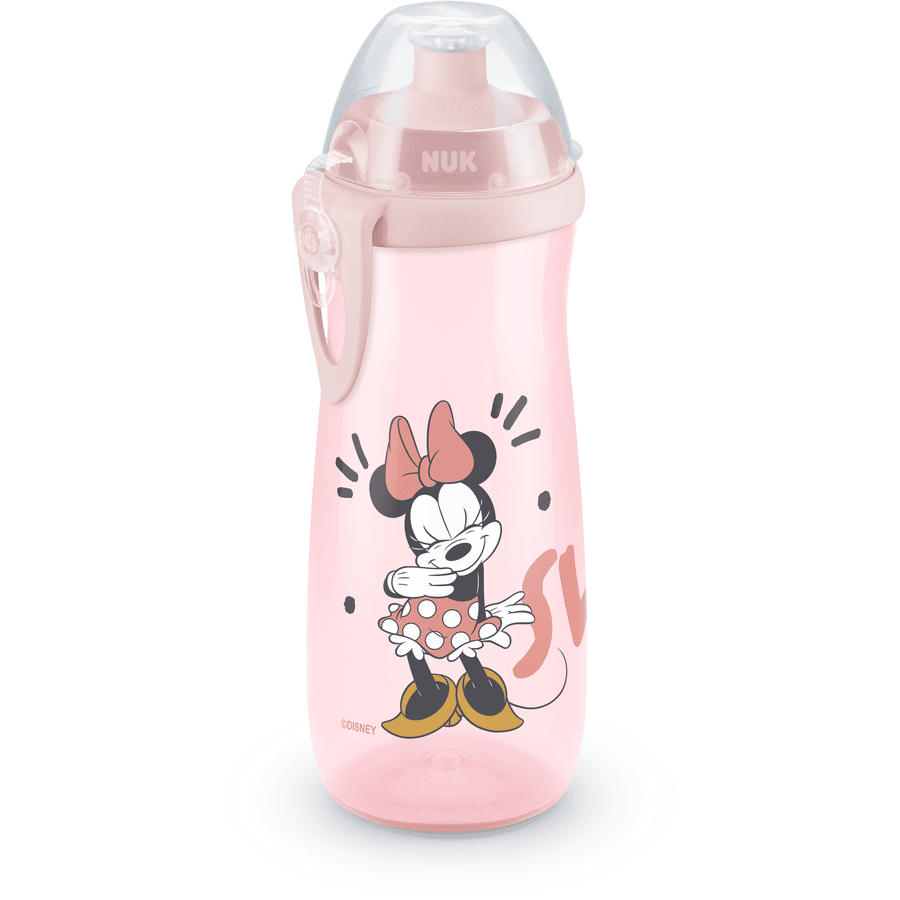 NUK Taza deportiva "Minnie" con boquilla blanda de silicona con clip, 450 ml ros